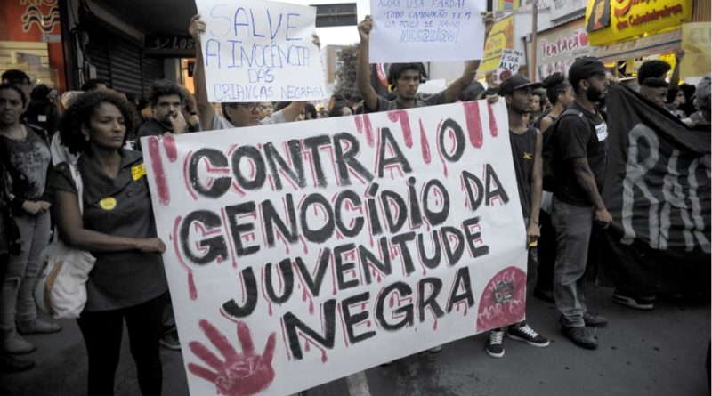 Cartaz Contra o genocídio da juventude Negra