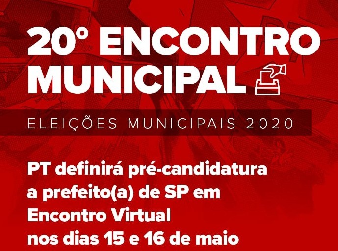 cartaz do 20o. Encontro Municipal do PT São Paulo