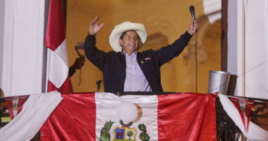 Pedro Castillo, na noite da vitória em 2021