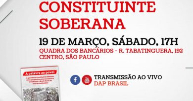convite para o Debate sobre a Constituinte em 19/03/22